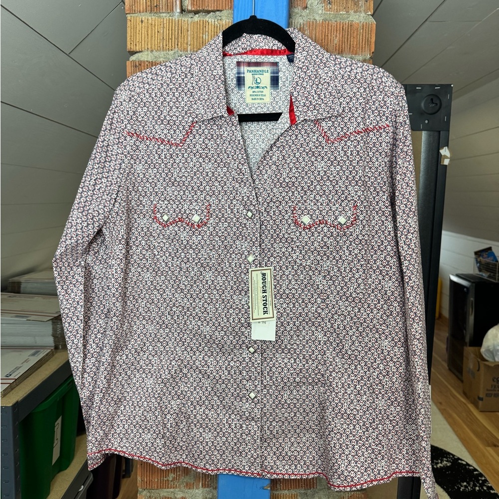 NWT Panhandle Slim Patriotic Pearl Snap Button Down
